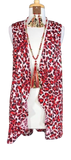 Red, Maroon & White Leopard Vest