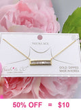 Bling gold bar necklace