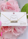 Bling gold bar necklace