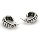Small Silver Striped chunky hoops