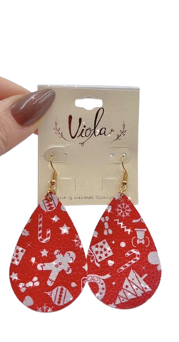 Red & White Christmas earrings