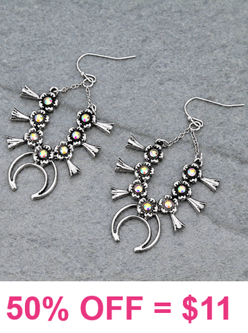 Silver Squash Blossom pendant Earrings