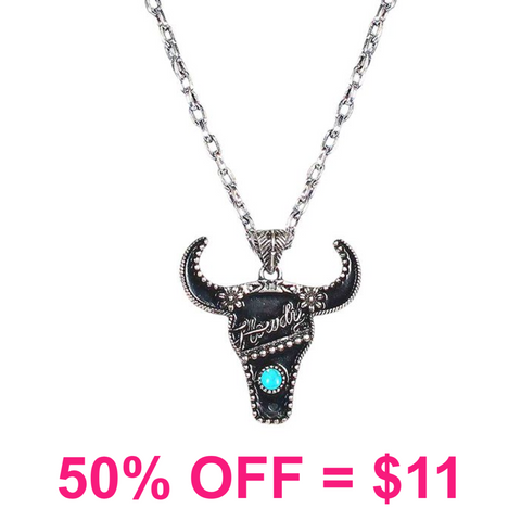 Western Steer Head Howdy Necklace