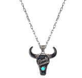 Western Steer Head Howdy Necklace
