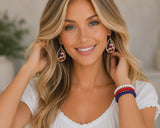 USA Flag Gold trim Teardrop earrings