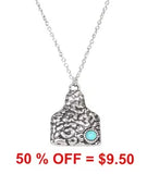 Western Leopard Texture Cattle Tag Necklace