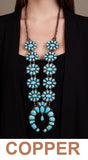 XL Grande Turquoise Squash Blossom Necklace