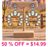 Glass Stone Western Squash Blossom Earring