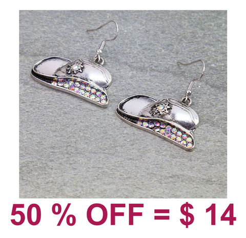 Western Cowboy Hat Dangle Earrings