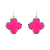 Pink Clover earrings with bling trim