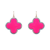 Pink Clover earrings with bling trim