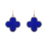 Blue Clover earrings with bling trim