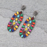 Western Design Stone Stud Earrings