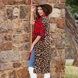 * Red Plaid & Leopard Kimono *