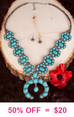 El Dorado Squash blossom necklace