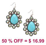 Western Turquoise Teardrop Earring