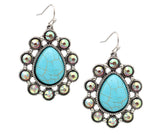 Western Turquoise Teardrop Earring