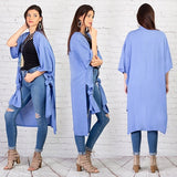 Blue Duster with side slits