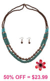 COPPER & Turquoise 2 strand necklace