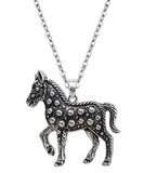 Western Bubble Dot Horse Necklace