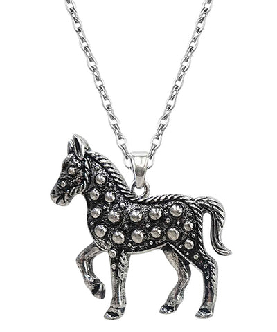 Western Bubble Dot Horse Necklace