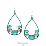 Turquoise Teardrop earrings with bling