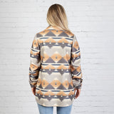 L,XL,2X,3X : Tan tribal coat