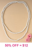 White Crystal 60" Layering Necklace