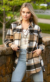 L,XL,2X,3X : Tan plaid shacket