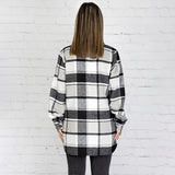 L,XL,2X,3X : Grey plaid shacket