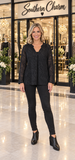 Black zebra see through blouse
