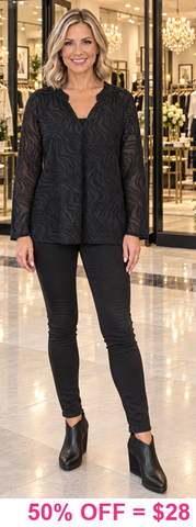 Black zebra see through blouse
