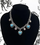 Turquoise heart charm necklace