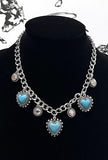 Turquoise heart charm necklace