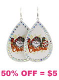 LOVE Christmas santa earrings
