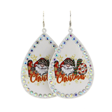 LOVE Christmas santa earrings