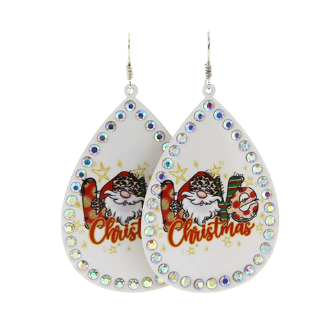 LOVE Christmas santa earrings