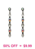 Bling Rinestone Dangle Bar earrings no turquoise on them.
