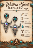 Western Steer Head Post Earring