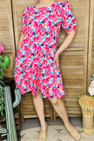 Pink Floral ruffle dress