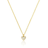 Gold Necklace with Mini Bling Heart pendant