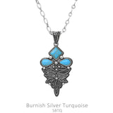 Boot Stitch Pendant Western Necklace with turquoise