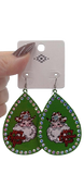 Merry Christmas yall green teardrop earrings