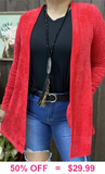 S/M Red cardigan with pockets