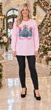 MERRY & BRIGHT Pink long sleeve top
