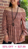 Leopard on or off the shoulder top