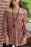 S, L, 2X, 3X only Leopard on or off the shoulder top