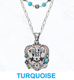 Double strand necklace with Wild West pendant