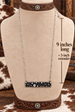 Studded Silver bar necklace