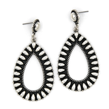 Silver studded teardrop earrings with stud post